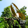 Modern park metal animal statue stainless steel butterfly sculpture